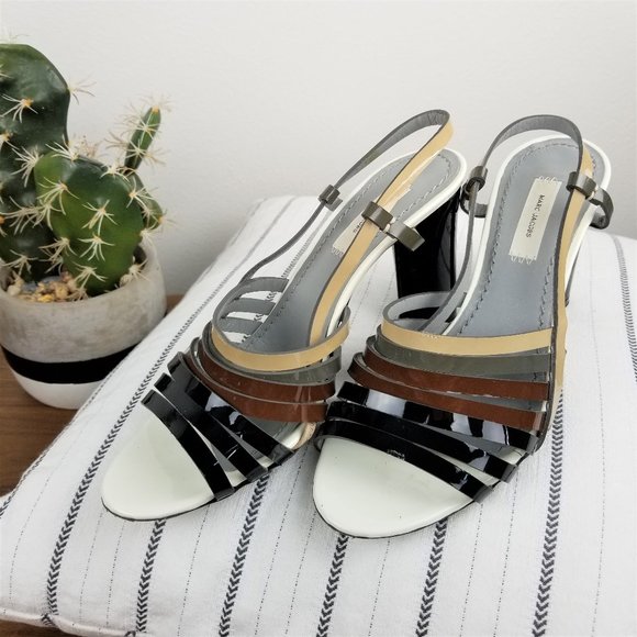 Marc Jacobs Patent Leather Slingback Sandals - Picture 1 of 8